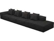 Riley California Charcoal Modular Sofa - 1x Arm, 3x Armless, 1x Right Terminal color California Charcoal