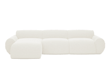 Malmo Boucle Ivory Chaise Sofa - 3 Seater color Boucle Ivory