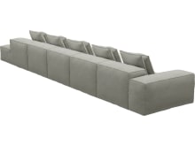 Riley Toorak Pebble Modular Sofa - 1x Arm, 4x Armless, 1x Right Terminal color Toorak Pebble