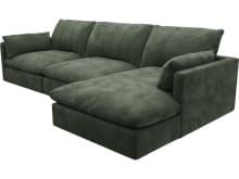 Willow Muse Forest Chaise Sofa - 3 Seater color Muse Forest