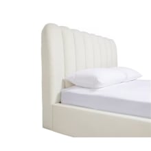 Maeve Boucle Bed Gas Lift Frame Ivory color Boucle Ivory