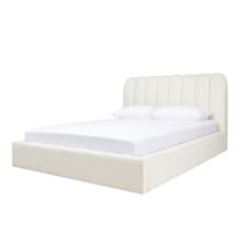 Maeve Boucle Bed Gas Lift Frame Ivory color Boucle Ivory