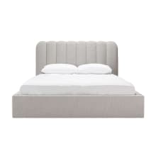 Maeve  Boucle Gas Lift Bed Frame Pumice color Boucle Pumice