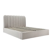 Maeve  Boucle Gas Lift Bed Frame Pumice color Boucle Pumice