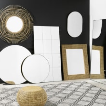 Minim Round Wall Mirror Black - 120cm color Black