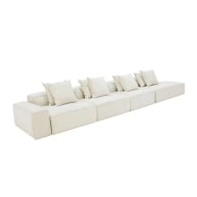 Riley Muse Flax Modular Sofa - 1x Arm, 3x Armless, 1x Right Terminal color Muse Flax
