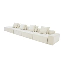 Riley Muse Flax Modular Sofa - 1x Arm, 3x Armless, 1x Left Terminal color Muse Flax