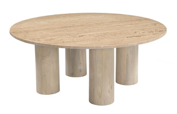 Adara Coffee Table Travertine & Mango Wood color Travertine & Mango