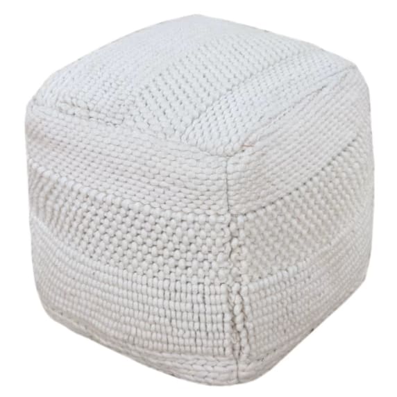 Amman Ivory Pouf - 40cm x 40cm x 40cm color Ivory