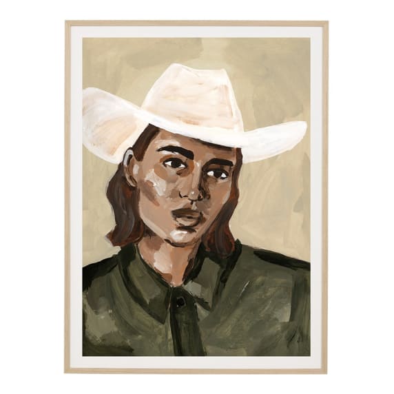 Rodeo Portrait Natural Veneer Framed Print - 85cm x 114cm color Natural
