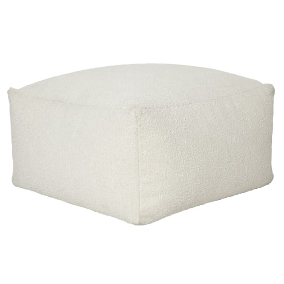 Arlette Boucle Pouf  - 66cm x 66cm x 35cm color Ivory