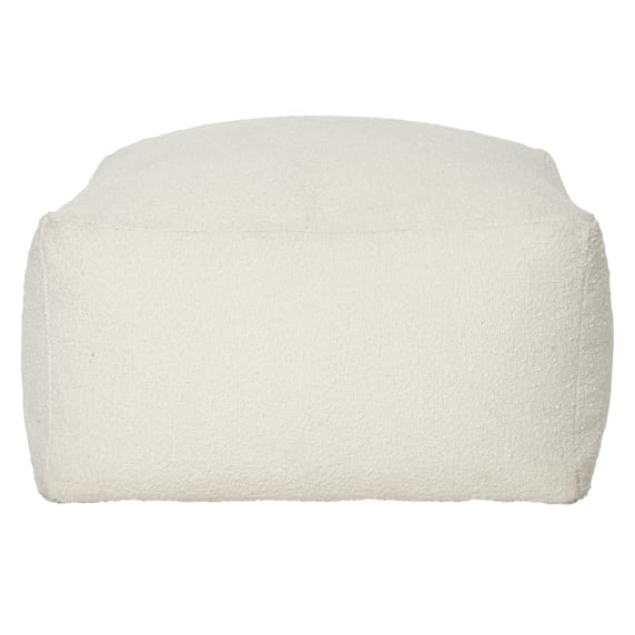 Arlette Boucle Pouf  - 66cm x 66cm x 35cm color Ivory