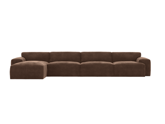 Copenhagen Muse Chocolate Chaise Sofa - 4 Seater color Muse Chocolate