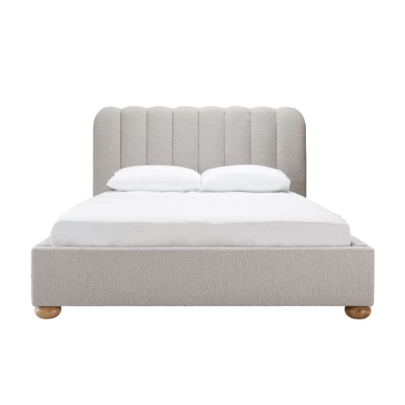 Maeve Boucle Bed Frame Pumice color Boucle Pumice