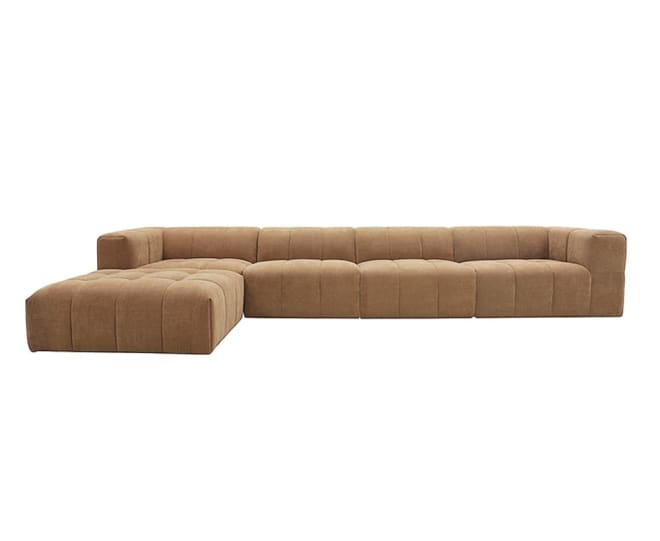 Lucello Tribute Chestnut Modular Sofa with Ottoman - 5 Piece color Tribute Chestnut