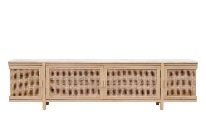 Hyams Travertine & Rattan TV Unit color 68194202