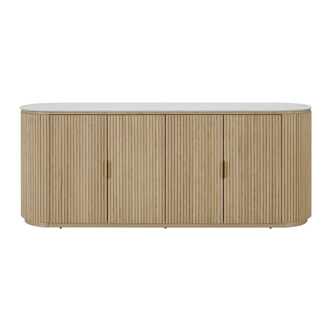 Ares Buffet White Marble & Natural Ash Wood 