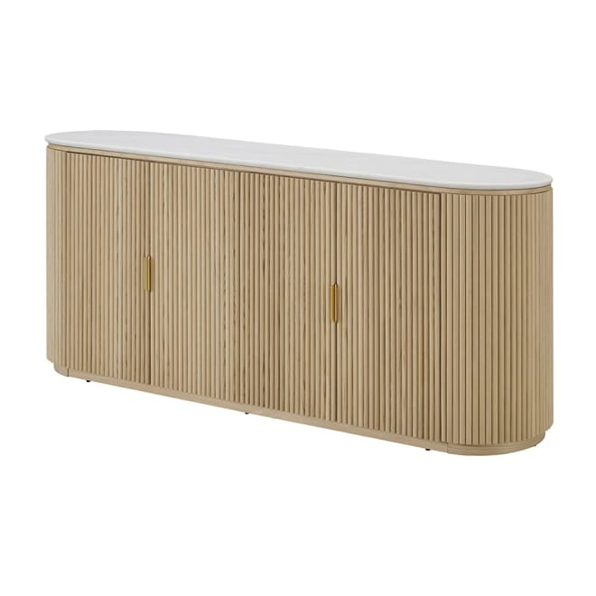 Ares Buffet White Marble & Natural Ash Wood 