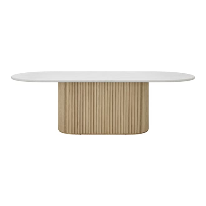 Ares Dining Table Natural & White Marble 