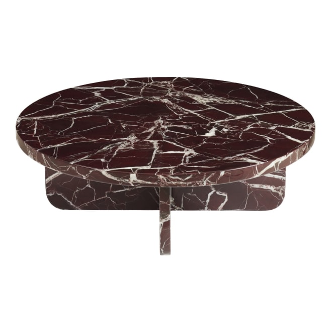 Circe Coffee Table Rosso Marble - 90 cm