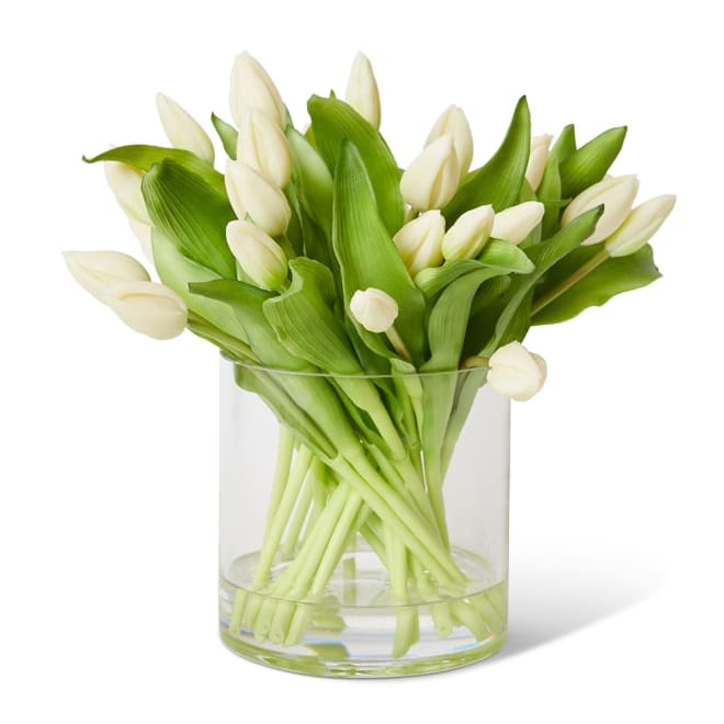 Tulip Bud White White/Clear - 31 x 31 x 31cm color White/Clear