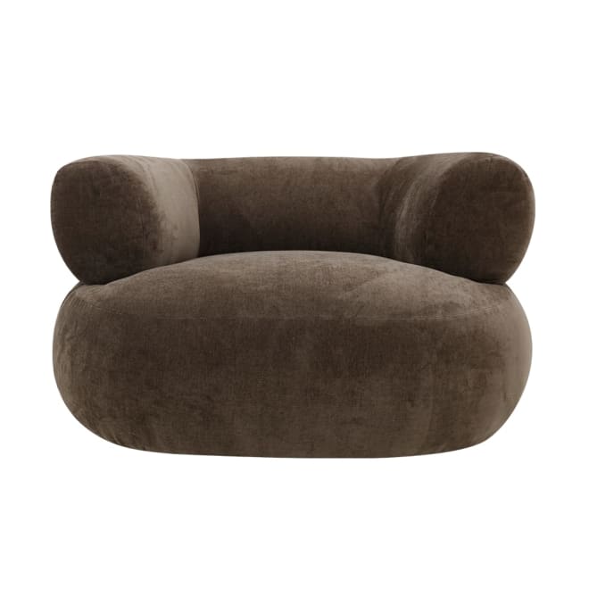 Colette Muse Chocolate Swivel Armchair color Muse Chocolate