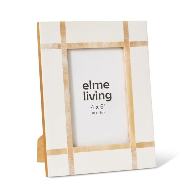 Jaheim 4x6" Photo Frame White/Beige - 6 x 1 x 22cm color White/Beige