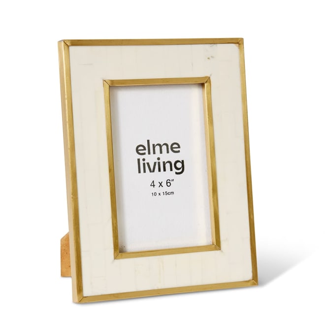 Busara 4x6" Photo Frame White/Gold - 6 x 1 x 22cm color White/Gold