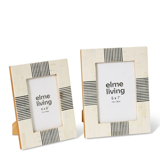 Emene 5x7" Photo Frame Cream/Black - 19 x 1 x 24cm color Cream/Black