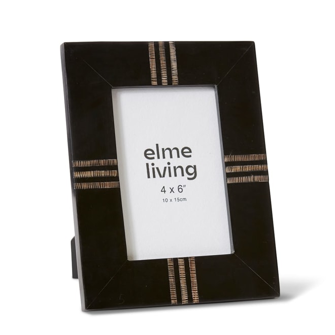 Lakia 4x6" Photo Frame Black/Natural - 16 x 1 x 22cm color Black/Natural