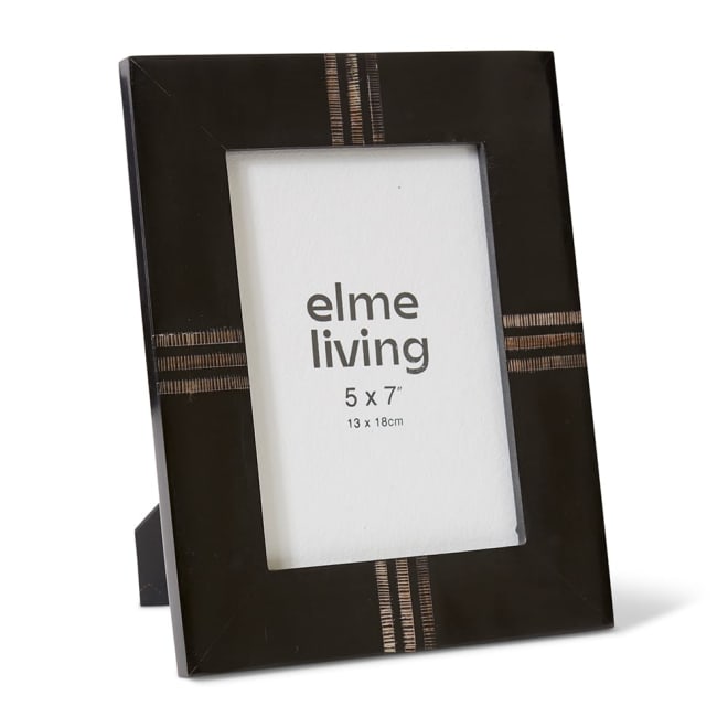 Lakia 5x7" Photo Frame Black/Natural - 19 x 1 x 24cm color Black/Natural