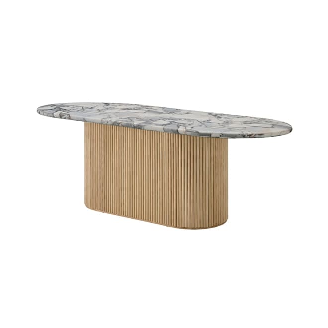 Ares Dining Table Violetta Marble & Natural Ash Wood color Violetta Marble/Natural