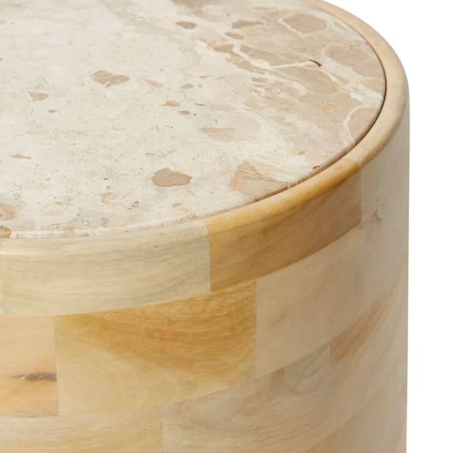Gazali Side Table - 45 x 45 x 55cm color Cream/Natural