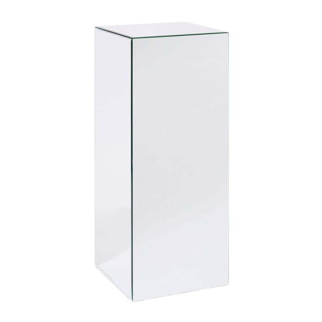 Gleam Mirrored Plinth Side Table color Sliver