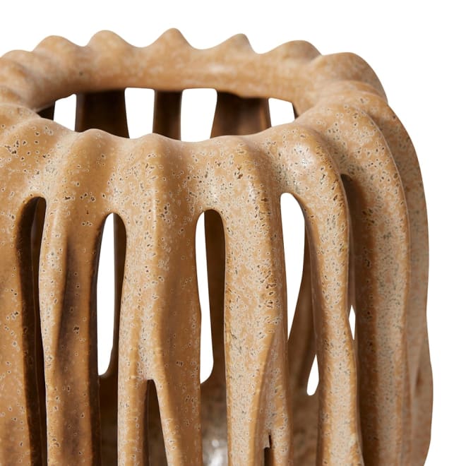 Onyeka Tall Candle Holder Beige - 16 x 16 x 17cm color Beige