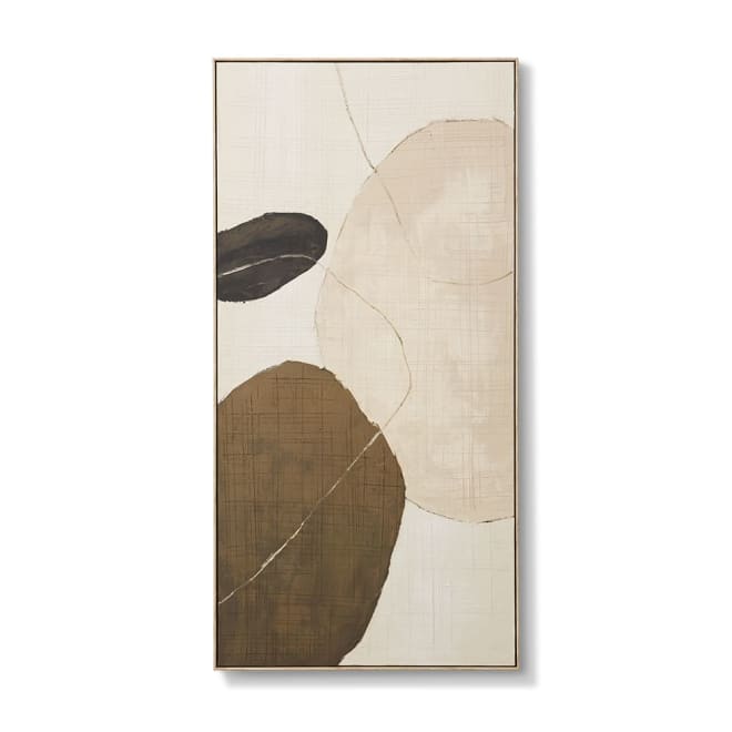 Manabu II Hand Painted Wall Art - 70 x 5 x 140cm color Brown