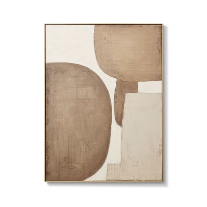 Taiyo II Hand Painted Wall Art - 90 x 5 x 120cm color Brown