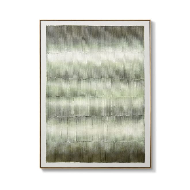 Daichi Hand Painted Wall Art - 90 x 5 x 120cm color Green