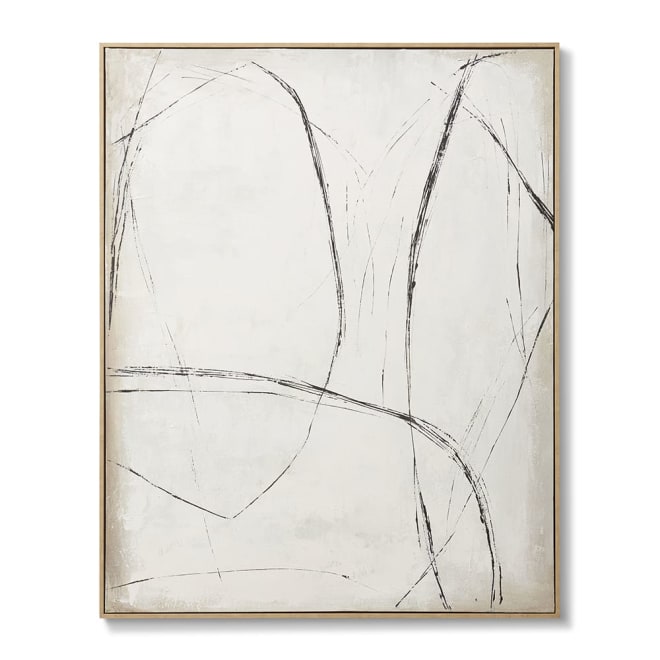 Hamako Hand Painted Wall Art - 120 x 5 x 150cm color White