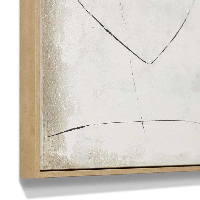 Hamako Hand Painted Wall Art - 120 x 5 x 150cm color White