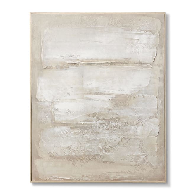 Takato Hand Painted Wall Art - 120 x 5 x 150cm color Beige