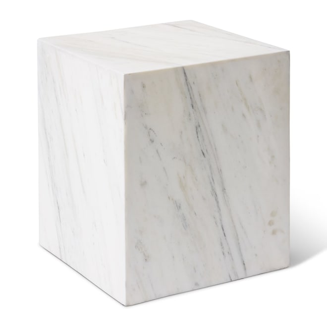 Travis Side Table White Marquino - 38 x 38 x 45cm color White