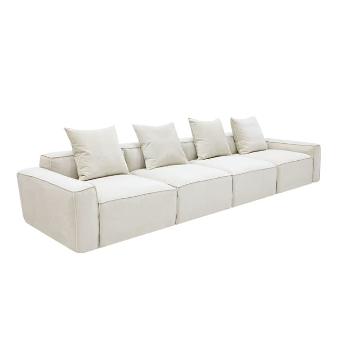 Riley Apt Muse Flax Sofa - 4 Seater color Muse Flax
