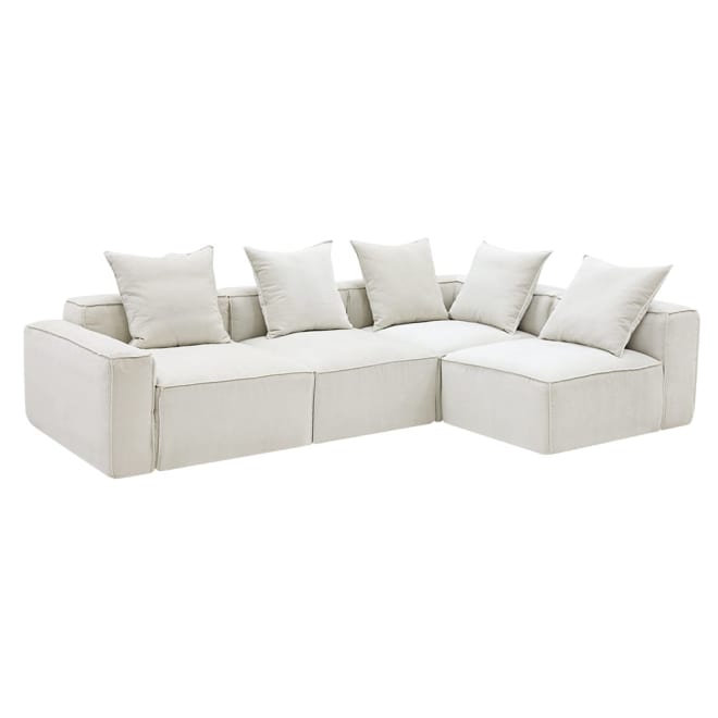 Riley Apt Muse Flax Corner Sofa - 4 Seater RAF Terminal color Muse Flax