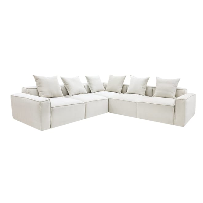 Riley Apt Muse Flax Corner Sofa - 5 Seater color Muse Flax