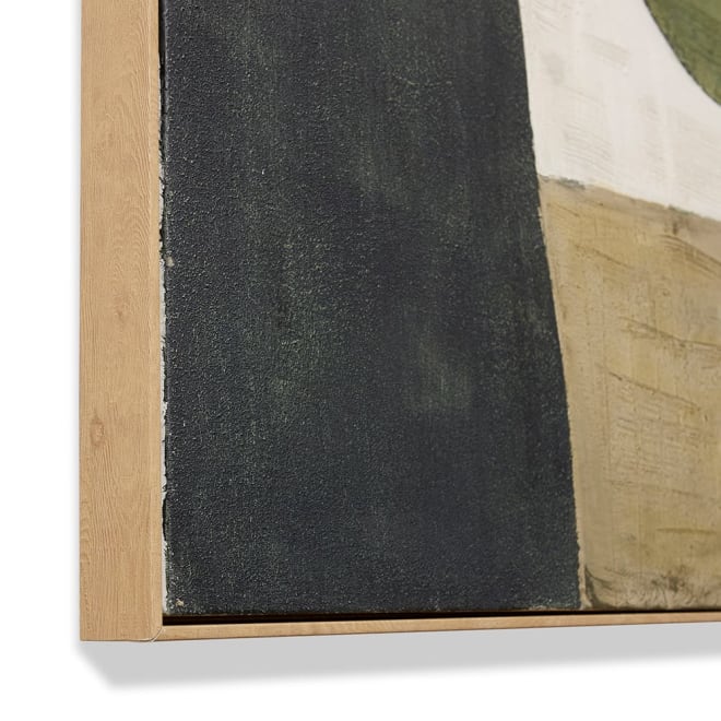 Sinazo I Hand Painted Wall Art Green Brown - 90 x 5 x 120cm color Green Brown