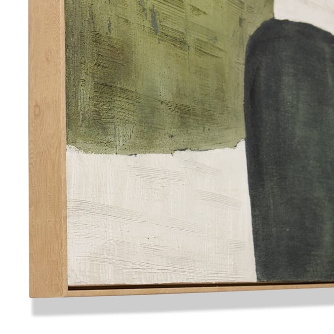 Sinazo II Hand Painted Wall Ar Green Brown - 90 x 5 x 120cm color Green Brown