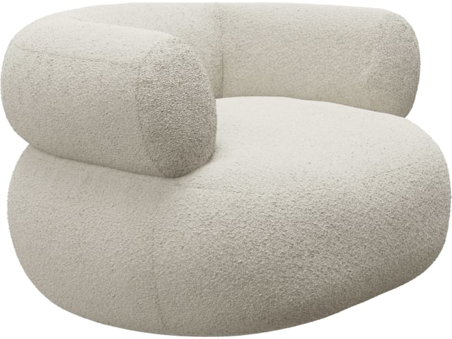 Colette Boucle Ivory Swivel Armchair color Boucle Ivory