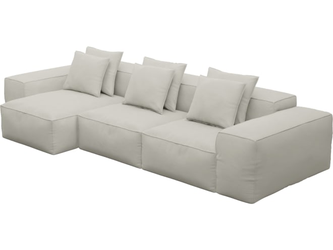 Riley California Ivory Modular Sofa - 3 Seater Chaise color California Ivory