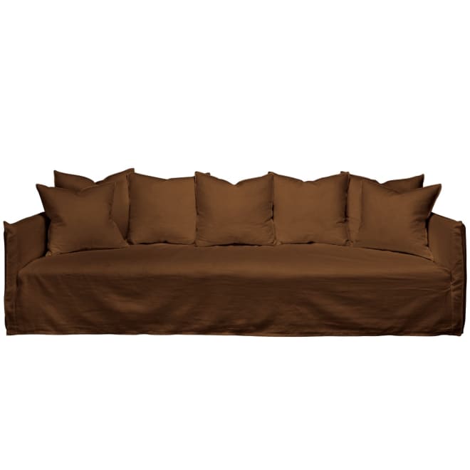 Como Linen Sofa Cocoa - 3.5 Seater color Linen Cocoa